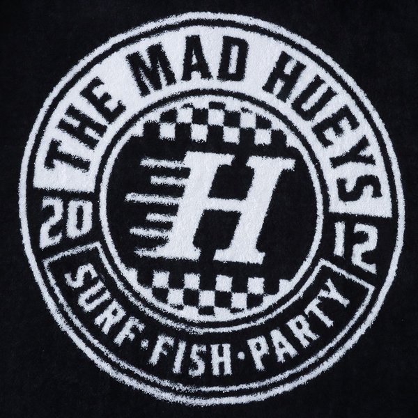 Checker Hueys Hooded Towel Black