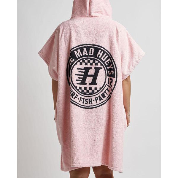 Checker Hueys Womens Hooded Towel Dusty Pink