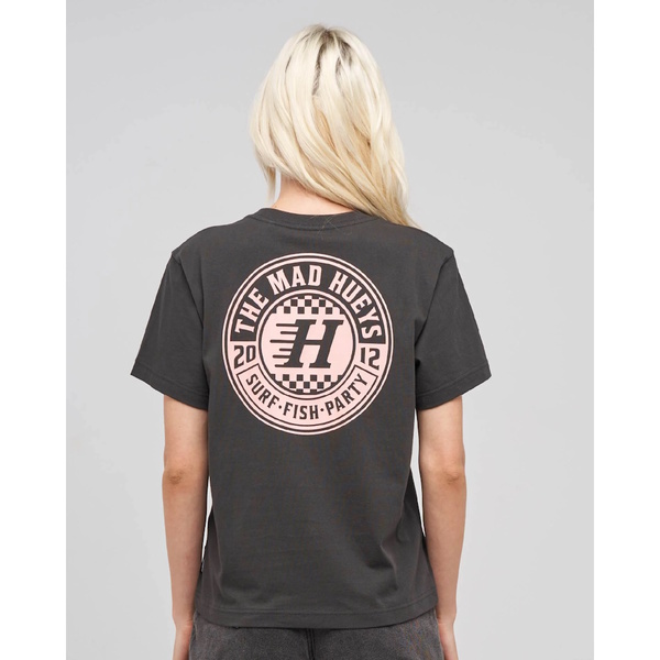 Checker Hueys Womens Ss Tee - Vintage Black