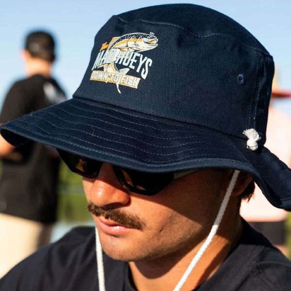 Down To Fish Wide Brim Hat - Navy