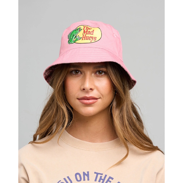 Mad Hueys Pro Hueys Womens Reversible Bucket Hat Dusty Pink