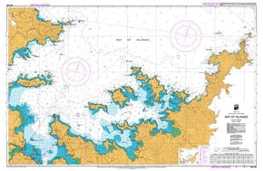 NZ 5125 Hydrographic Marine Chart Bay of Islands (w/plastic zip wallet)