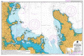 NZ 532 Hydrographic Marine Chart Approaches to Auckland (w/plastic zip wallet)