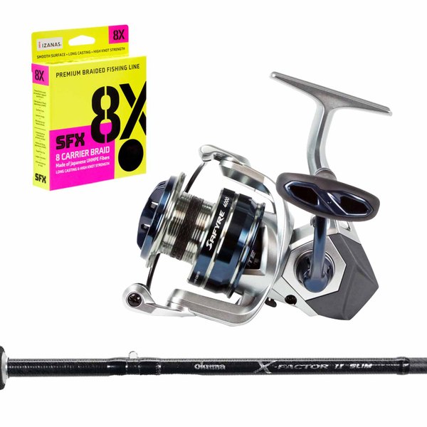 Safyre 4000 X-Factor Ii Slim Softbait Combo 7Ft 6In 6-10Kg 2Pc With Braid