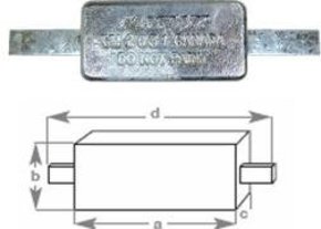 Zinc Block Anode Weld On 155x75mm