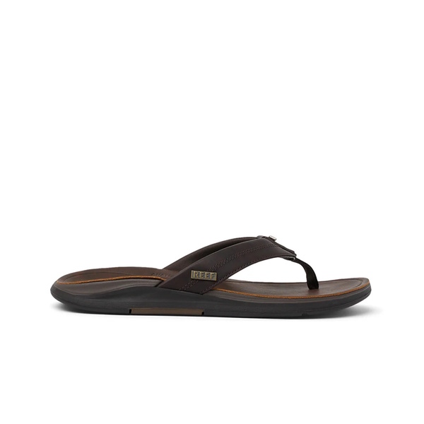 Leather Offshore Men's Jandals - Dark Brown