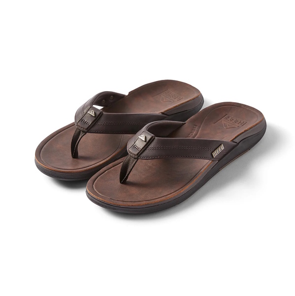 Leather Offshore Men's Jandals - Dark Brown