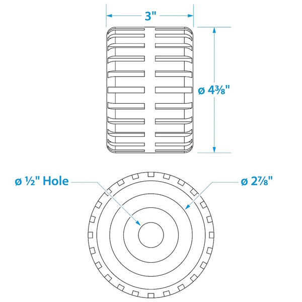 Trailer H/Duty Wobble Roller Rubber 110Mm X 20Mm Black