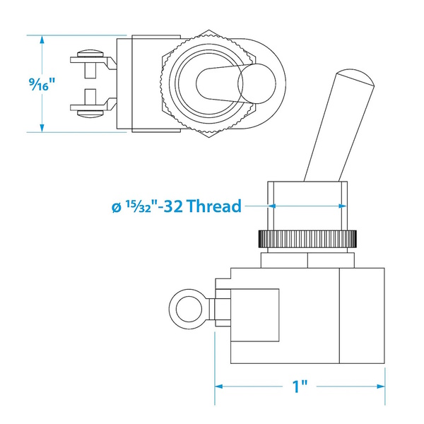 Seachoice Heavy Duty Toggle Switch On/Off 2 Terminal