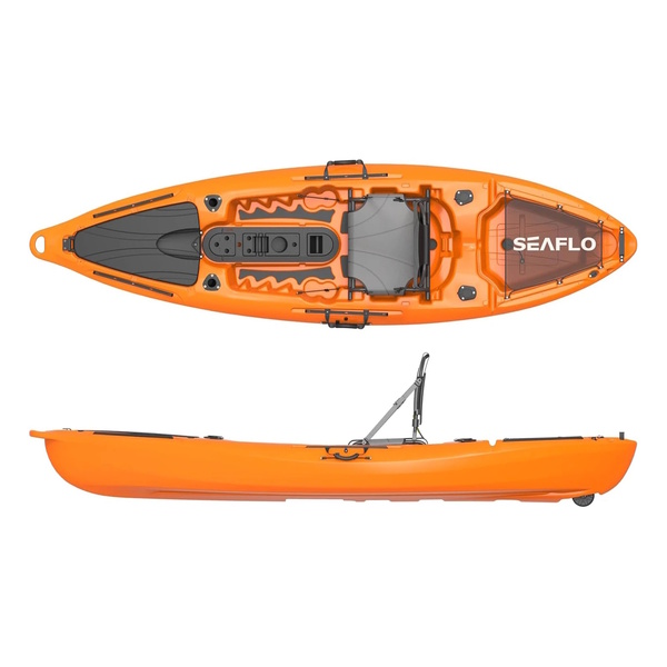3.26M Pro Fishing Kayak W/Wheel, Hi Seat Orange