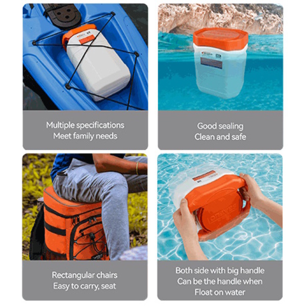 Waterproof Storage / Seat Can Ip67 5L - White/Orange