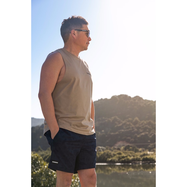 Coastal Swim Short Fish Print Navy