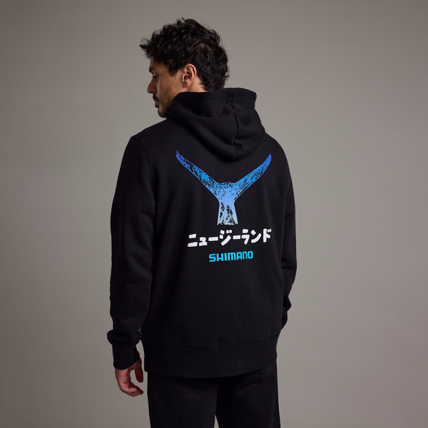 Hoodie Gyotaku Marlin Tail Black