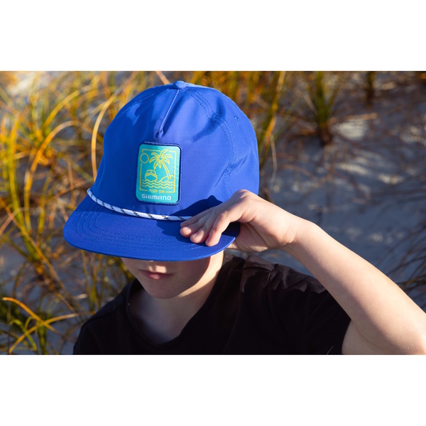 Pastel Pop Kids Flat Peak Cap Fish On Navy