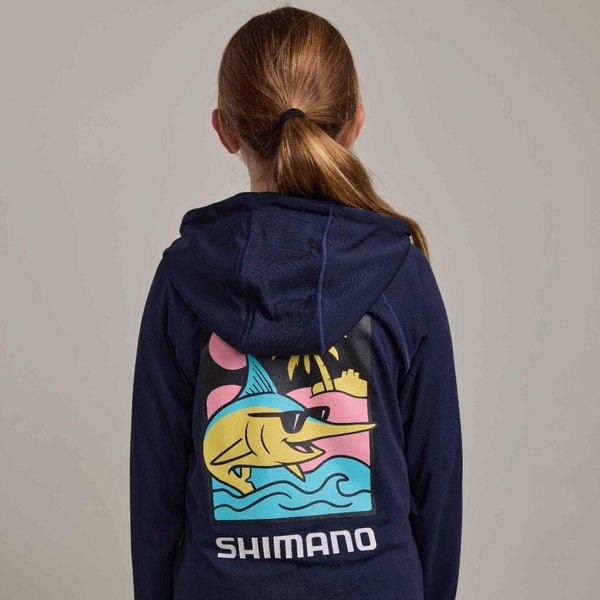 Pastel Pop Kids Lightweight Upf Hoody Marlin Navy