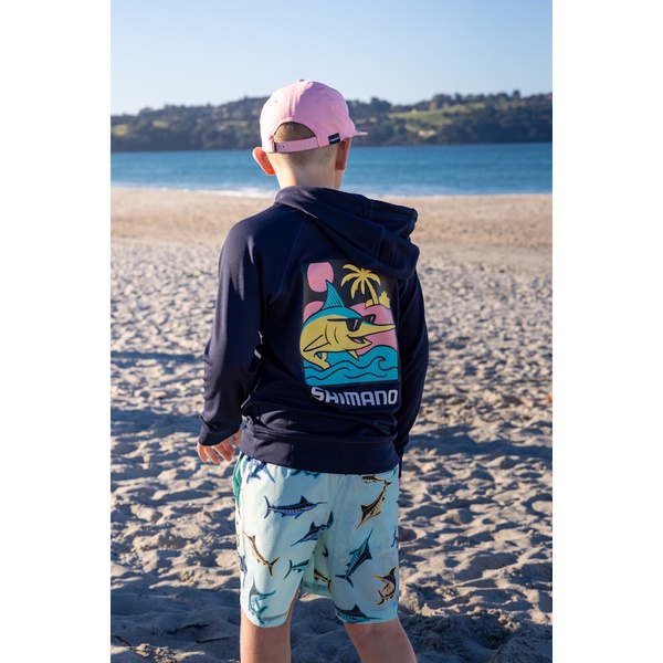 Pastel Pop Kids Lightweight Upf Hoody Marlin Navy