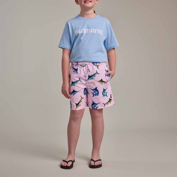 Pastel Pop Kids Swim Shorts Marlin Bubblegum Pink