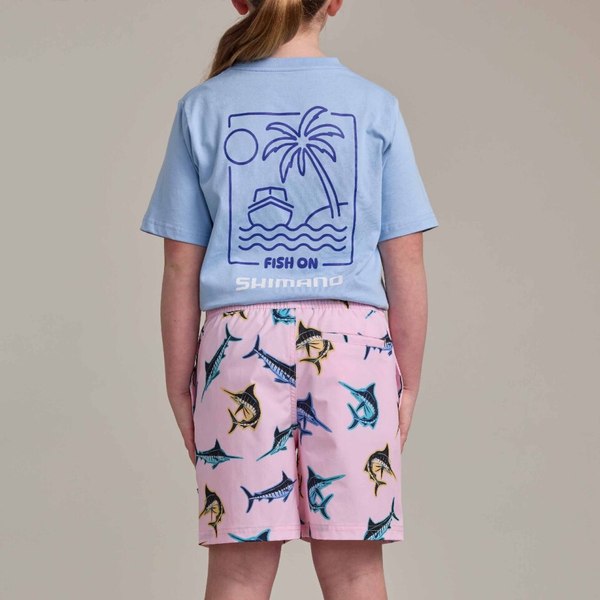 Pastel Pop Kids Swim Shorts Marlin Bubblegum Pink