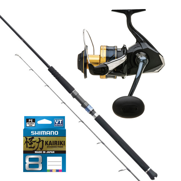 Spheros Sw 10000Pg A Spin Reel / Extraction 5'5" Combo Jig Spin Pe6-8 2Pc +Braid