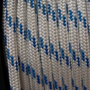 14mm Classic Yacht Racing Braid per metre - White w/Blue Fleck