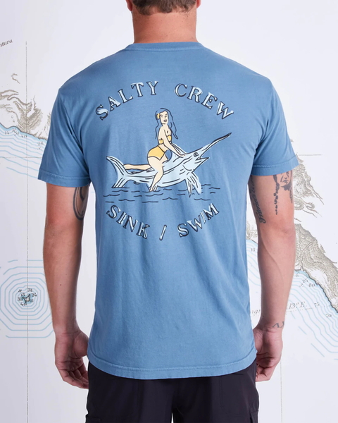 Siren Garment Dye Short Sleeve T-Shirt - Deep Sea