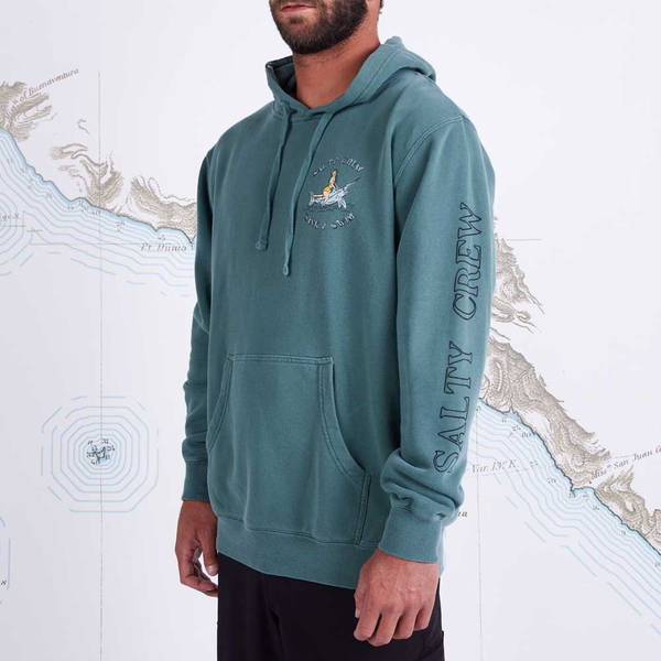 Siren Overdyed Hooded Fleece - Pine Green