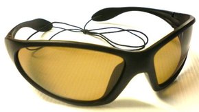 Polarised Boating / Fishing Sunglasses Black w/Amber Lens