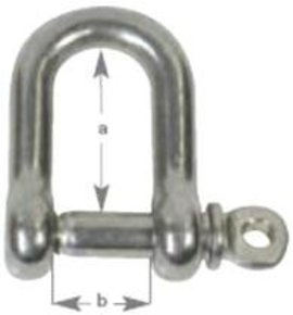 Stainless Steel Dee Shackle 8mm - 2500kg BS