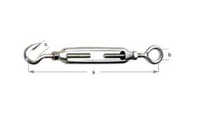 SS Open Body Turnbuckle Hook/Eye 5mm