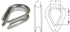 SS Wire Rope Thimble - 2 to 2.5mm (3/32")