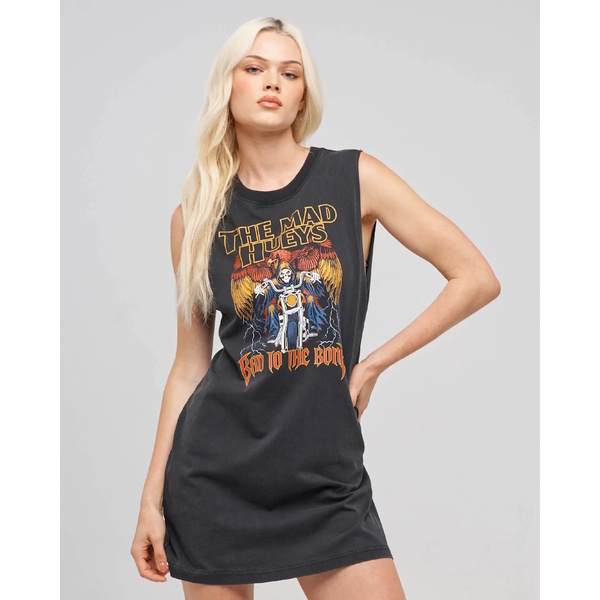 Bad To The Bone Women's Muscle Dress - Washed Black