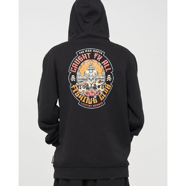 Caught Fk Skull Hooded Pullover - Black