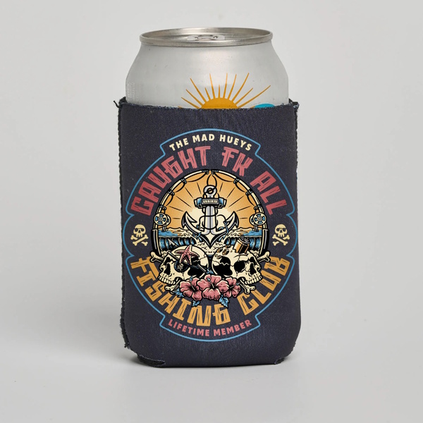 Caught Fk Skull Stubby Cooler Black