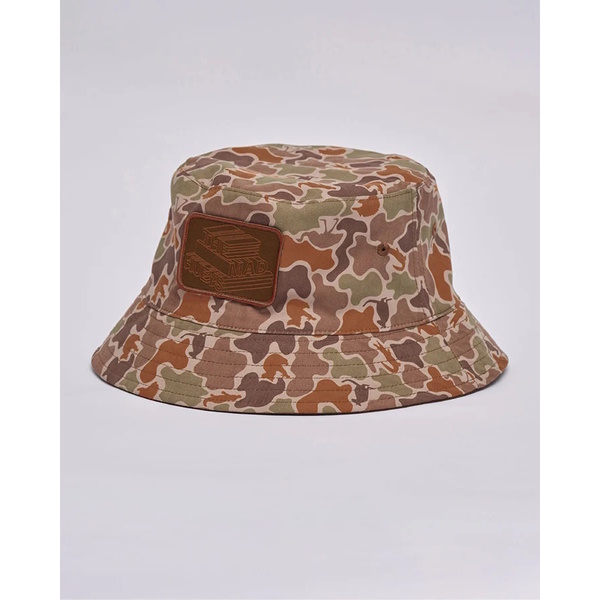 Mad Hueys Hueys Letter Reversible Bucket Hat Walnut