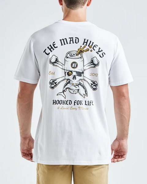 Hooked For Life Short Sleeve Tee Shirt - White