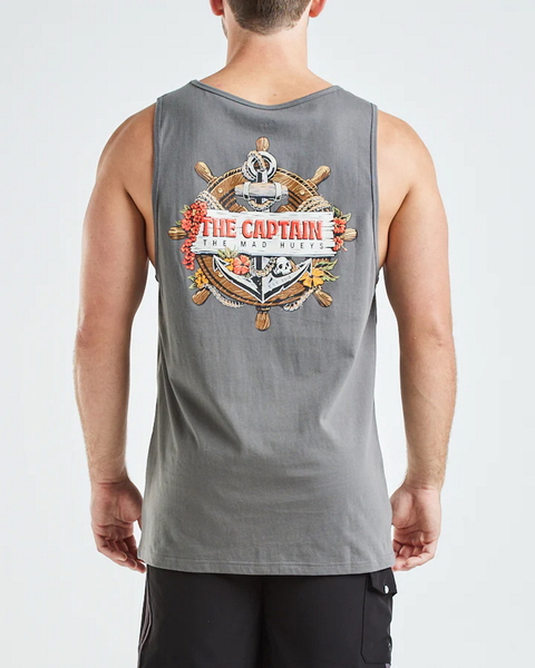 Captain Wheel Tank Singlet - Charcoal