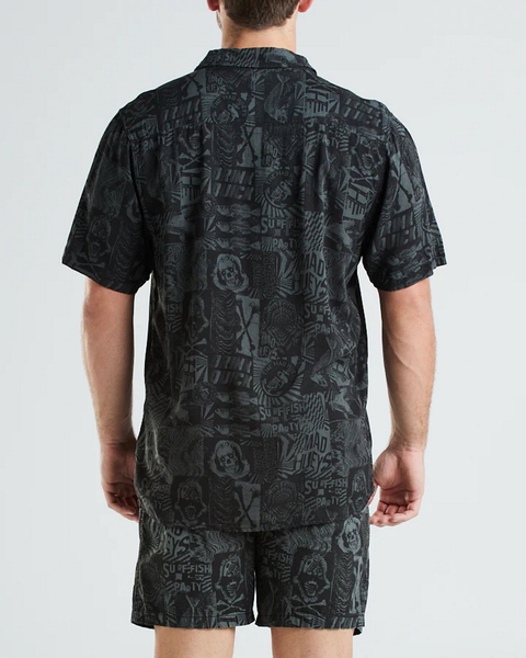 Drink Quick Ii Woven Short Sleeve Tee Shirt - Vintage Black