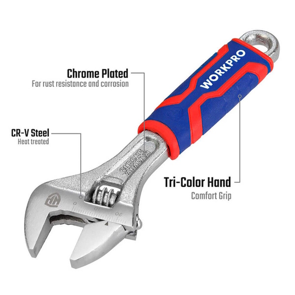 3-Piece Adjustable Wrench Set  6", 8" & 10"