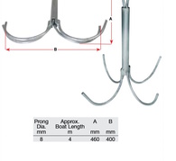 Folding Galvanised Grapnel (Reef) Anchor