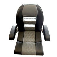 Superyacht Class Nautic Helm Seat W/ Bolster Grey/Charcoal 