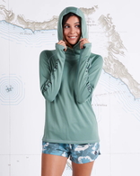 Thrill Seekers Womens Hooded Sunshirt UPF50+ Fern