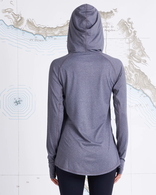 Thrill Seekers Womens Hooded Sunshirt Upf50+ / Fishing Jersey - Charcoal