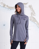 Thrill Seekers Womens Hooded Sunshirt UPF50+ / Fishing Jersey - Charcoal