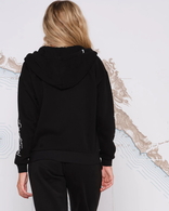 Alpha Zip Womens Hooded Fleece - Black