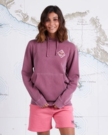 Retro Tippet Boyfriend Womens Fleece Hoodie - Faded Plum