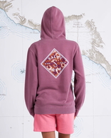 Retro Tippet Boyfriend Womens Fleece Hoodie - Faded Plum