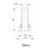 Composite Skin Fitting With Tail For 28Mm Hose - White