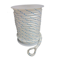 Anchor Rope Pack Double Braid Nylon W/ Spliced SS Thimble 12mmx50m - White/Blue