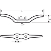 Horn Cleat 2-Hole Ss Awning / Flagpole 68Mm