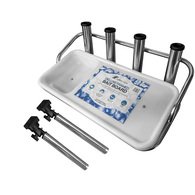 Deluxe Dual Mount Bait Board w/4 Rod Holders + Sink/Drain